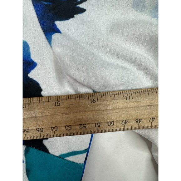 Calvin Klein Floral Print Bell Sleeve Knee Length Dress‎ size 2 White/Blue - Picture 6 of 7